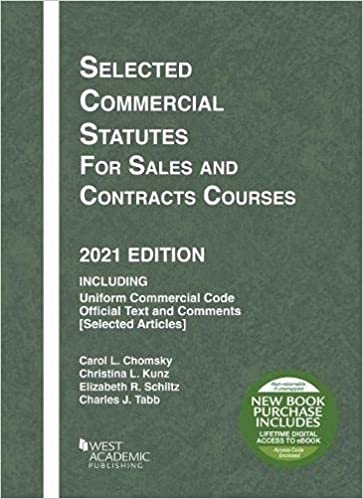 Selected Commercial Statutes for Sales 2021