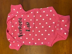Vermont Law Onesie with Polka Dots - Pink